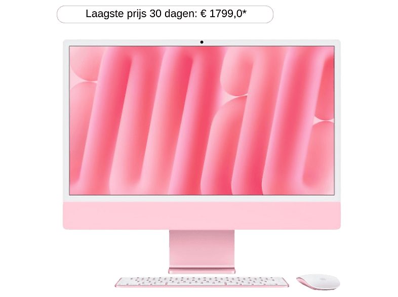 24-inch iMac with Retina 4.5K display: Apple M4 chip with 10‑core CPU and 10‑core GPU, 16GB, 256GB SSD - Pink