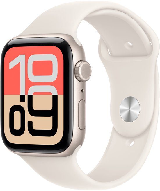 Apple Watch SE 3 GPS + Cellular 44mm Starlight Aluminium Case with Starlight Sport Band - S/M