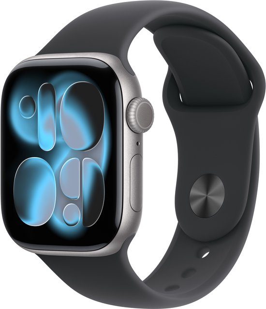 Apple Watch Series 11 GPS + Cellular 42mm Space Grey Aluminium Case with Black Sport Band - M/L