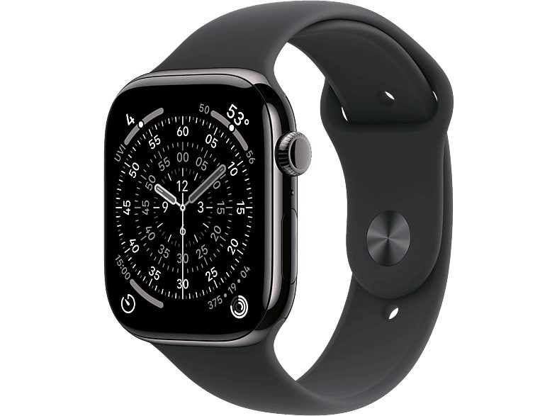 Apple Watch Series 11 GPS + Cellular 42mm Slate Titanium Case with Black Sport Band - M/L