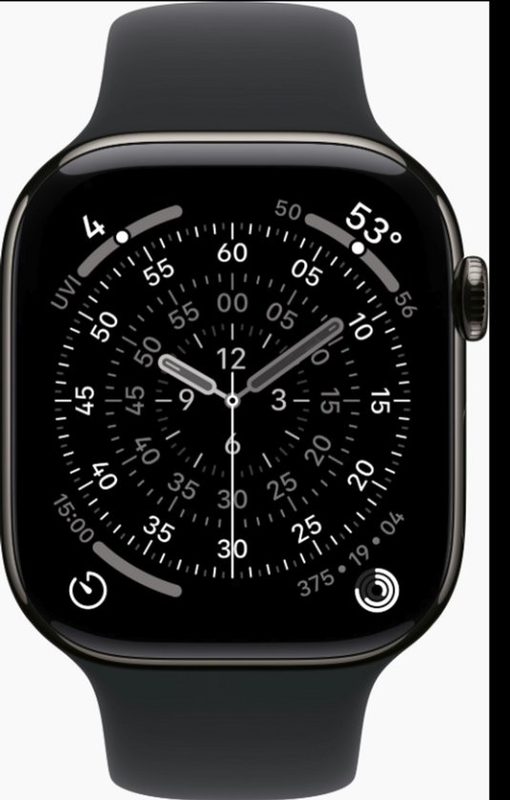 Apple Watch Series 11 GPS + Cellular 42mm Slate Titanium Case with Black Sport Band - S/M