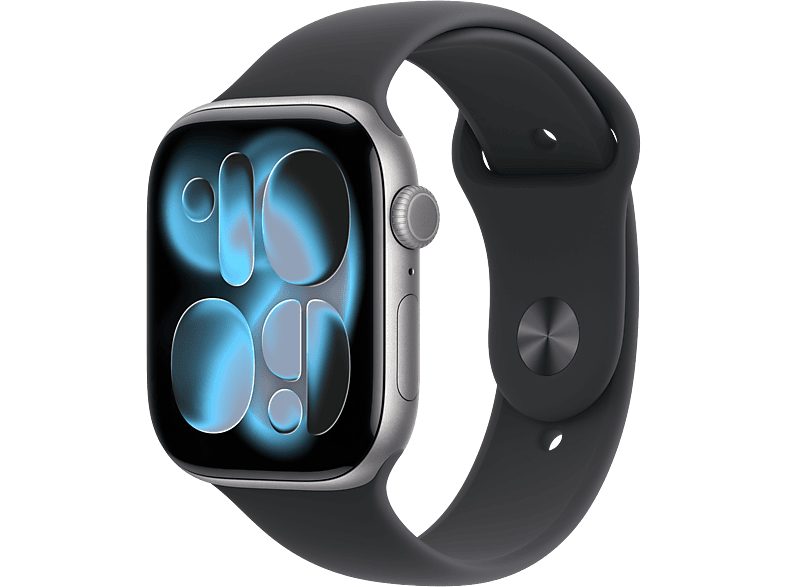Apple Watch Series 11 GPS + Cellular 46mm Space Grey Aluminium Case with Black Sport Band - S/M