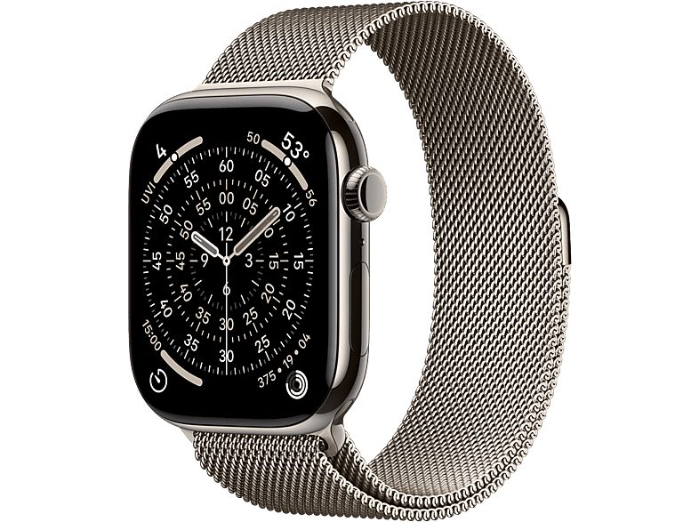 Apple Watch Series 11 GPS + Cellular 46mm Natural Titanium Case with Natural Milanese Loop - S/M