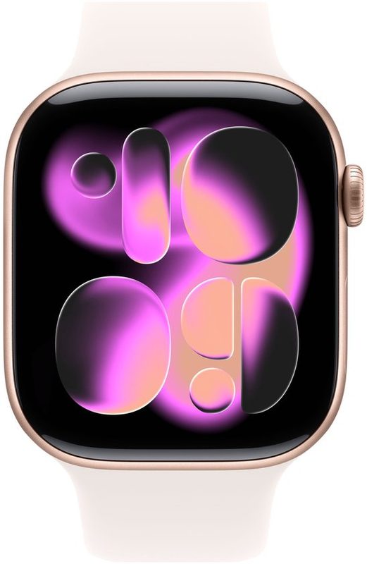 Apple Watch Series 11 GPS 46mm Rose Gold Aluminium Case with Light Blush Sport Band - S/M