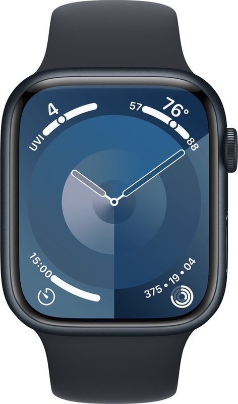 Apple Watch Series 9 GPS 45mm Midnight Aluminium Case with Midnight Sport Band - M/L